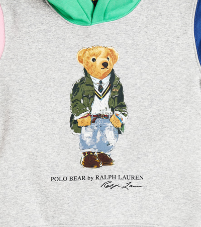 Shop Polo Ralph Lauren Polo Bear Cotton-blend Jersey Hoodie In Multicolor