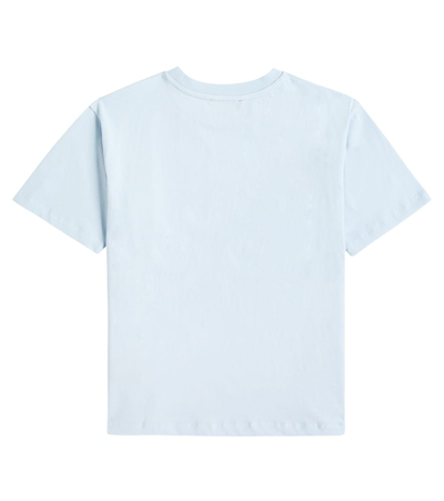 Balmain Logo Cotton Jersey T-shirt In Blau
