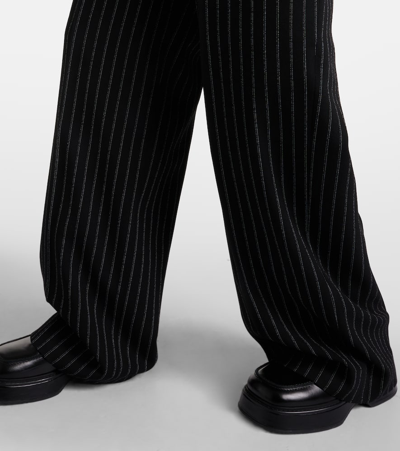 Ami Alexandre Mattiussi Wide Legged Pinstripe Trousers With In Black