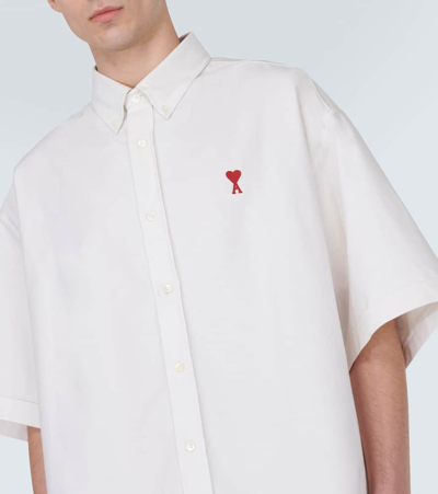 Shop Ami Alexandre Mattiussi Ami De Caur Cotton Shirt In Weiss