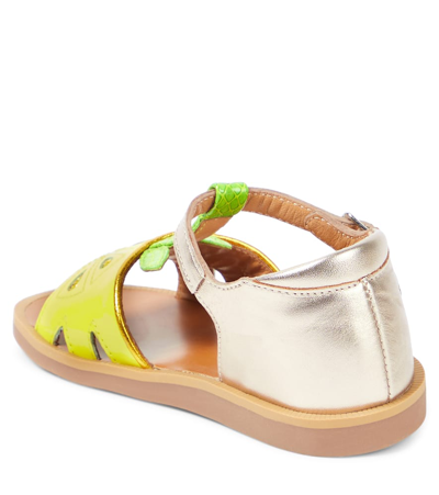 Shop Pom D'api Poppy Agrume Leather Sandals In Multicolor