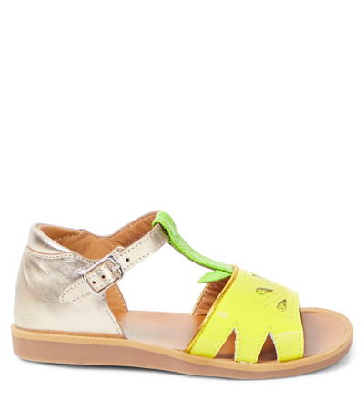 Shop Pom D'api Poppy Agrume Leather Sandals In Multicolor