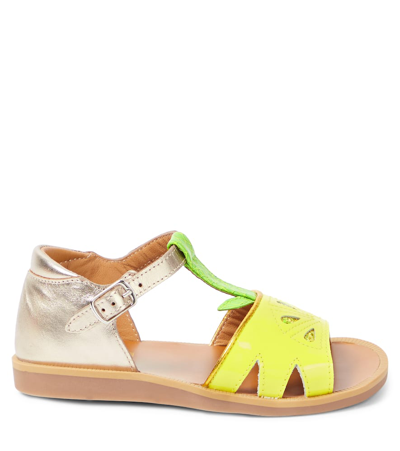Pom D'api Poppy Agrume Leather Sandals In Multicolor