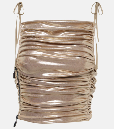 Shop Maticevski Marly Ruched Top In Metallic