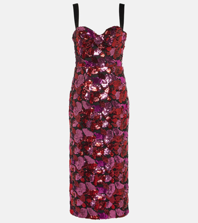 Shop Rebecca Vallance Azalea Sequined Midi Dress In Multicoloured