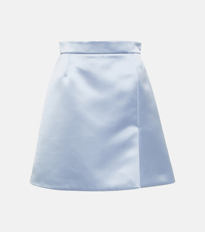 Shop Nina Ricci Duchess Satin Miniskirt In Blue