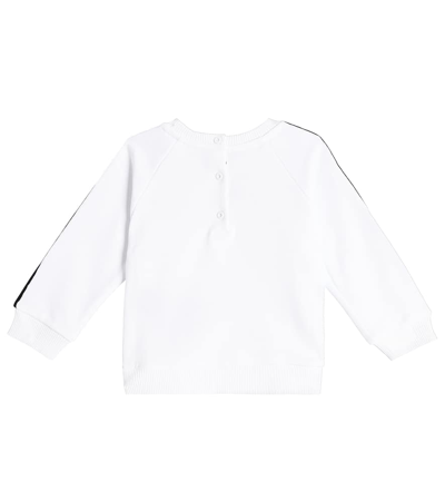 Shop Balmain Baby Logo Cotton Sweatshirt In White