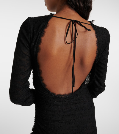 Alessandra Rich Open-back Silk Lace Dress In Black