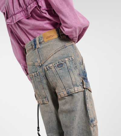 Isabel Marant Étoile Heilani Mid-rise Cargo Jeans In Blue