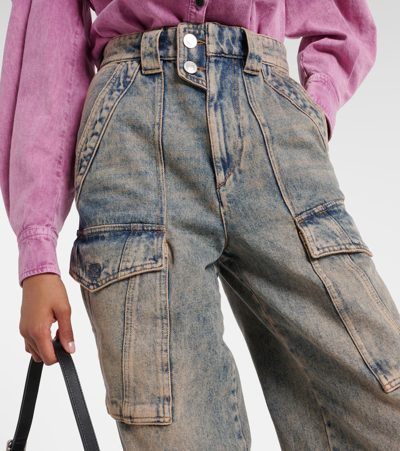 Isabel Marant Étoile Heilani Mid-rise Cargo Jeans In Blue