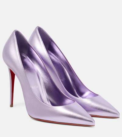 Christian Louboutin Gray 100mm Pumps For Women From Designer At Ss24 Collection In Purple