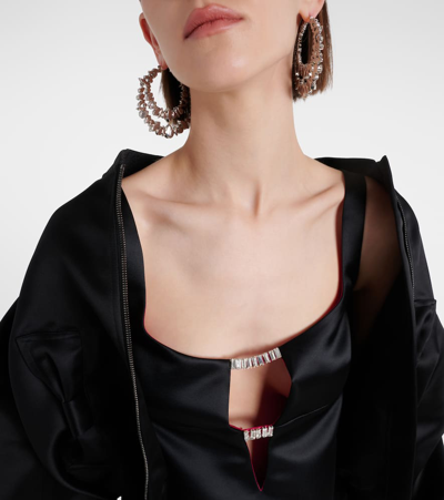 Nina Ricci Embellished Square Neckline Mini Length Dress In Black