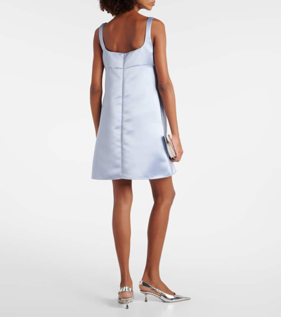 Nina Ricci Crystal-embellished Satin-finish Dress In Blue