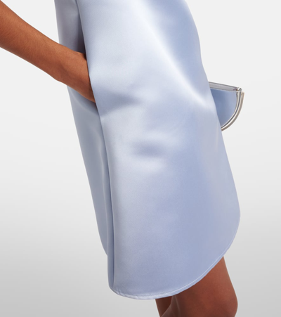 Nina Ricci Crystal-embellished Satin-finish Dress In Blue