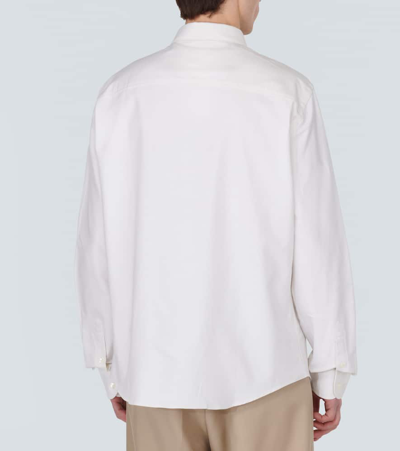 Shop Ami Alexandre Mattiussi Cotton Poplin Shirt In Weiss