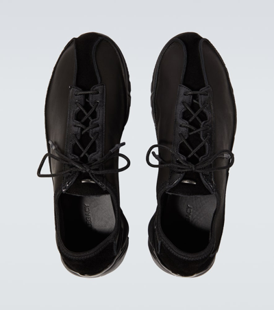 Shop Our Legacy Klove Suede-trimmed Leather Sneakers In Black