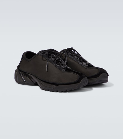 Shop Our Legacy Klove Suede-trimmed Leather Sneakers In Black