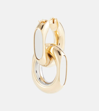 Shop Saint Laurent Cassandre Hoop Earrings In Gold