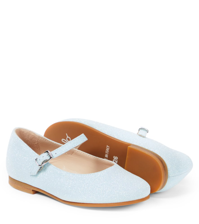Il Gufo Glitter Mary Jane Flats In Blue