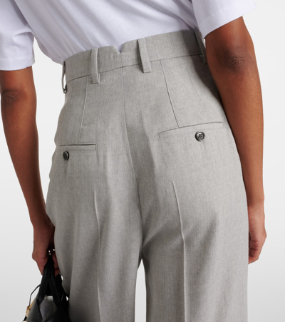 Ami Alexandre Mattiussi High-rise Wool Wide-leg Pants In Grey