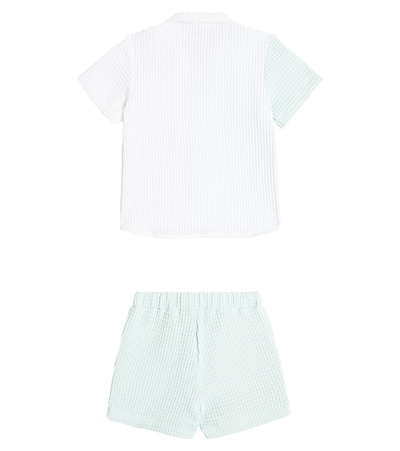 Shop Paade Mode Cotton Shirt And Shorts Set In Green