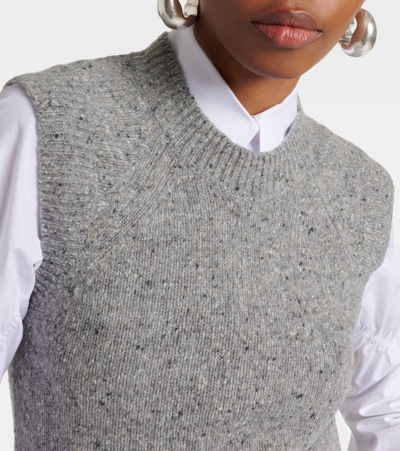 Shop Ami Alexandre Mattiussi Ami Wool-blend Sweat Vest In Grey