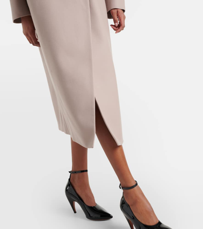 Alaïa Oversized Wool Coat In Beige