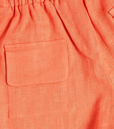 Paade Mode Linen Shorts In Orange