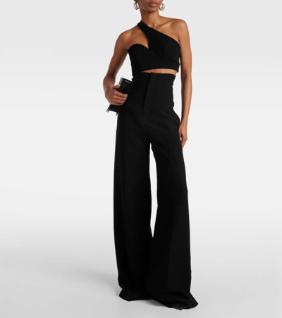 Monot One-shoulder Cropped Top In Black