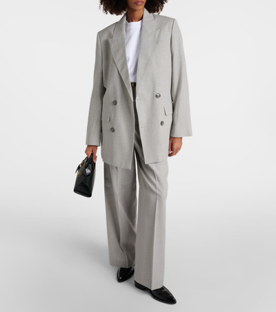 Ami Alexandre Mattiussi Double-breasted Wool Blazer In Grey