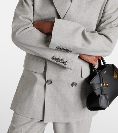 Ami Alexandre Mattiussi Double-breasted Wool Blazer In Grey