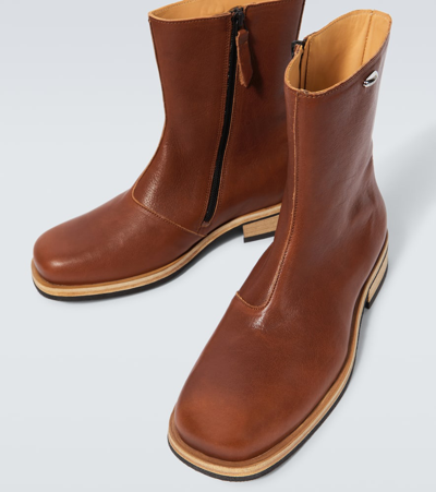 Shop Our Legacy Camion Leather Ankle Boots In Brown