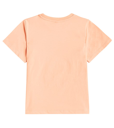 Shop Stella Mccartney Logo Cotton Jersey T-shirt In Orange
