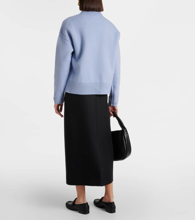 Shop Ami Alexandre Mattiussi Ami De Caur Wool Sweater In Blue