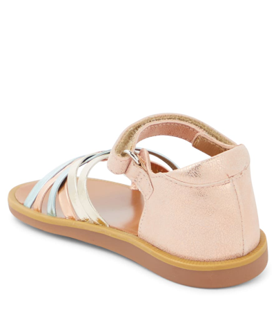 Pom D'api Poppy Lux Metallic Leather Sandals In Multicoloured