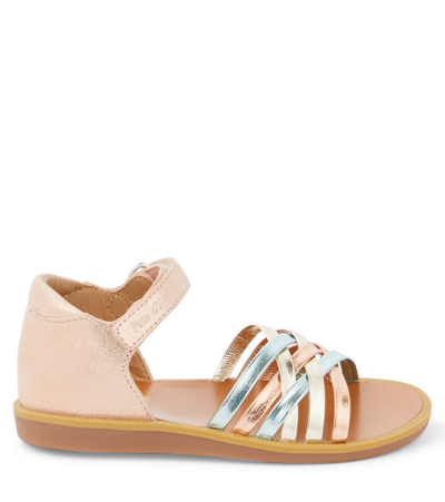 Shop Pom D'api Poppy Lux Metallic Leather Sandals In Multicoloured