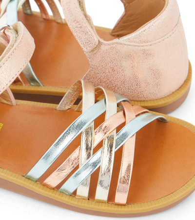 Pom D'api Poppy Lux Metallic Leather Sandals In Multicoloured