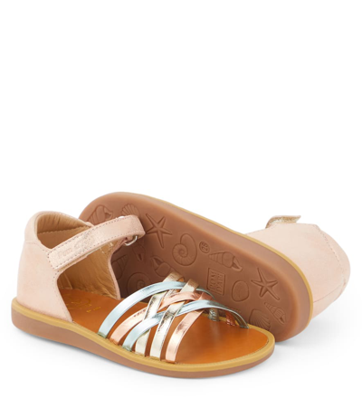 Pom D'api Poppy Lux Metallic Leather Sandals In Multicoloured
