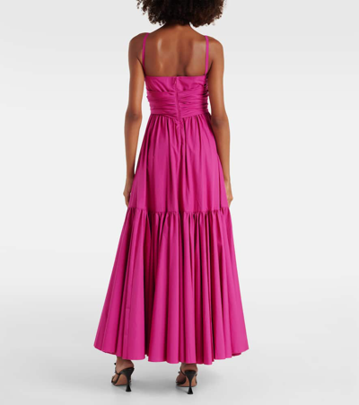 Shop Giambattista Valli Tiered Cotton Poplin Gown In Pink