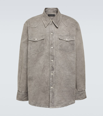Shop Our Legacy Frontier Denim Shirt In Grey