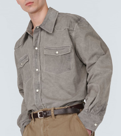 Shop Our Legacy Frontier Denim Shirt In Grey
