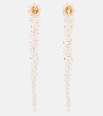 Shop Simone Rocha Drip Crystal-embellished Drop Earrings In Pink