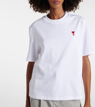 Shop Ami Alexandre Mattiussi Ami De Caur Cotton Jersey T-shirt In White