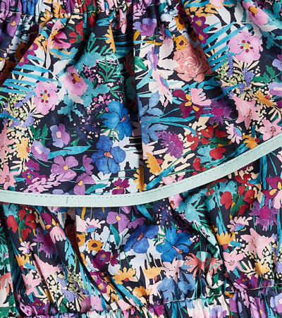 Paade Mode Ruffled Floral Cotton Crop Top In Multicoloured