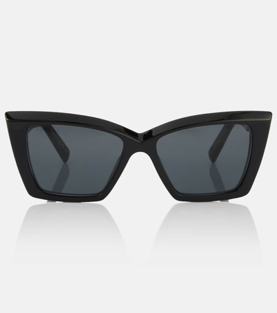 Shop Saint Laurent Sl 657 Cat-eye Sunglasses In Black