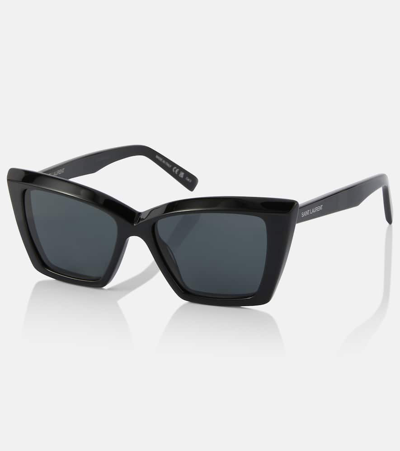 Shop Saint Laurent Sl 657 Cat-eye Sunglasses In Black