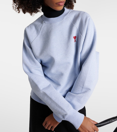 Shop Ami Alexandre Mattiussi Ami De Caur Cotton Jersey Sweatshirt In Blue