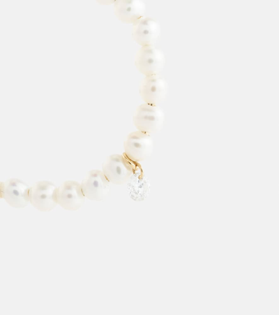 Persée 18kt Gold Hoop Earrings With Pearls And Diamonds In Gold
