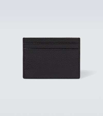 Saint Laurent Tiny Cassandre Leather Card Holder In Black