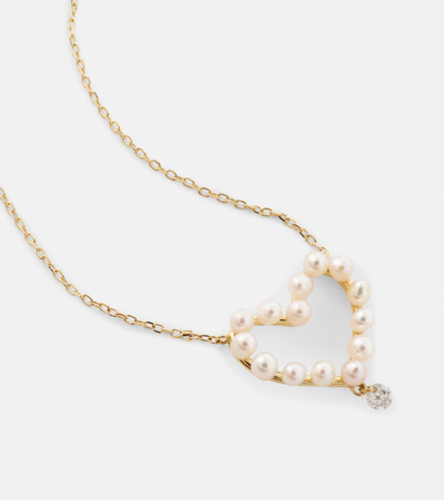 Shop Persée 18kt Gold Necklace With Diamond And Pearls